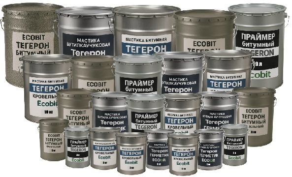 Серия материалов ТЕГЕРОН ЭКОБИТ ДСТУ Б В.2.7-108-2001 ( ГОСТ 30693-2000 )  - праймера, мастики, герметики ( бюджетный вариант )